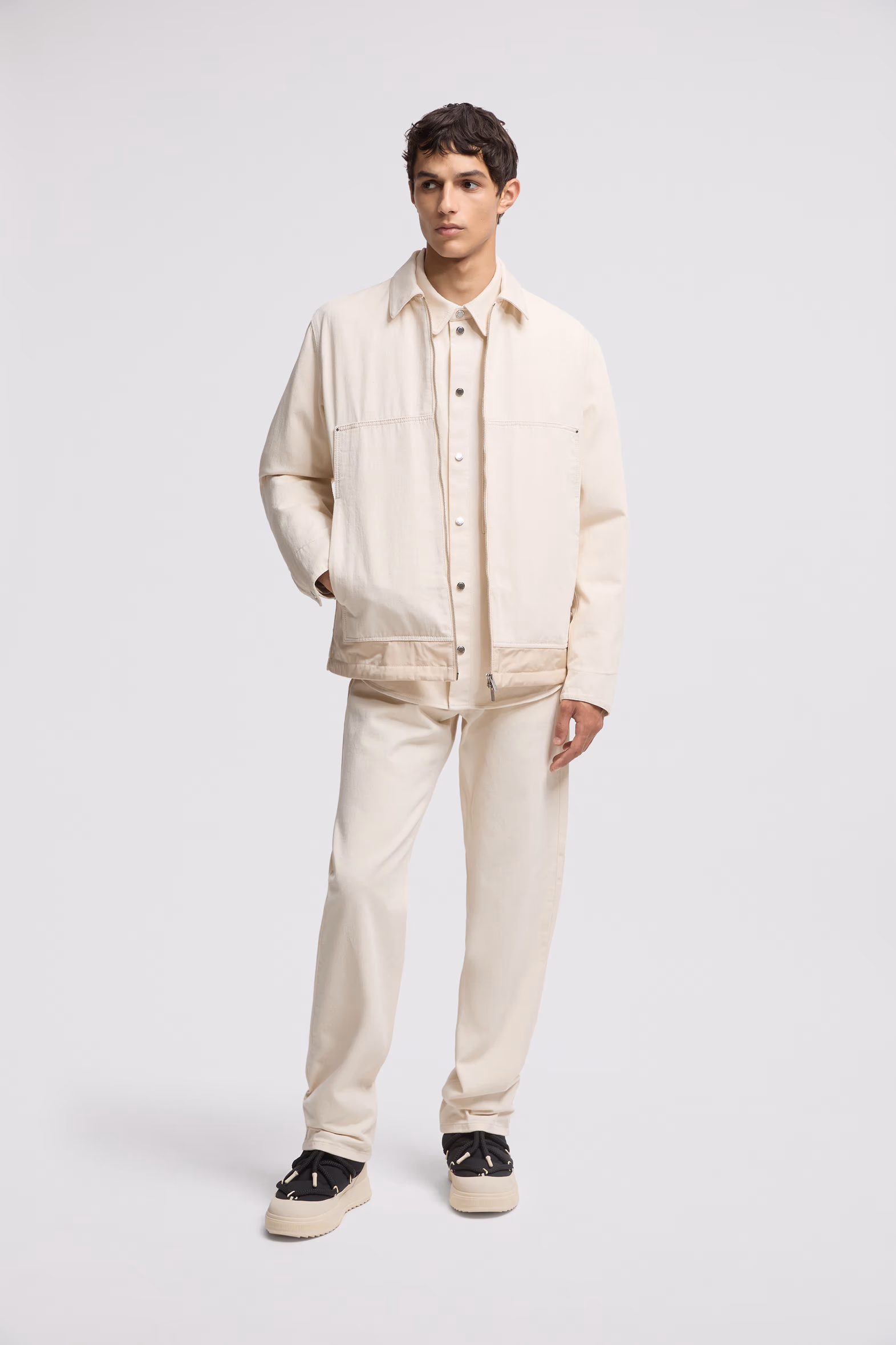 Straight Leg Jeans Men White Ivory Moncler 0